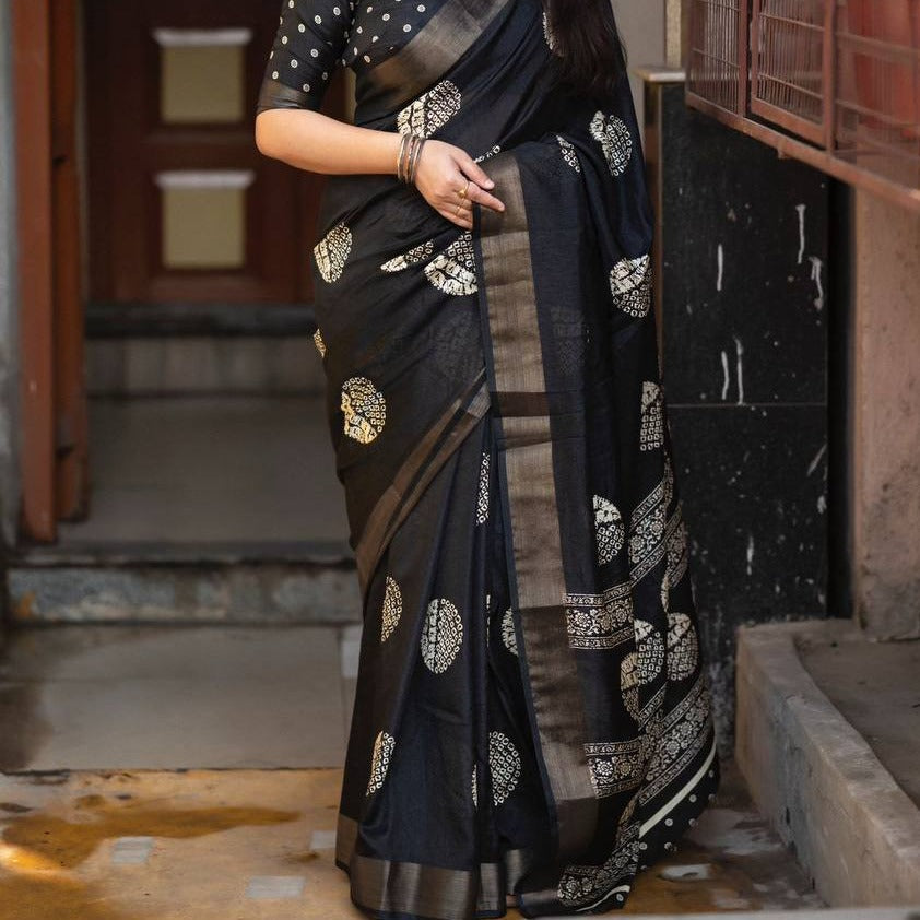 Cotton crape Saree