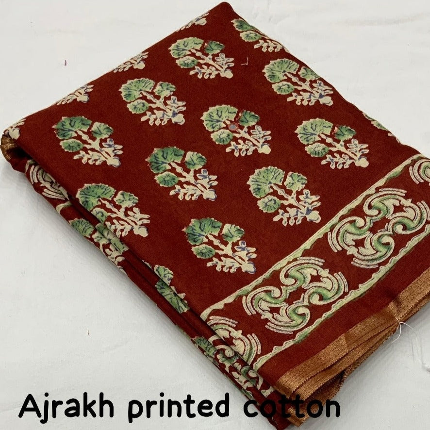 Ajrak cotton Saree