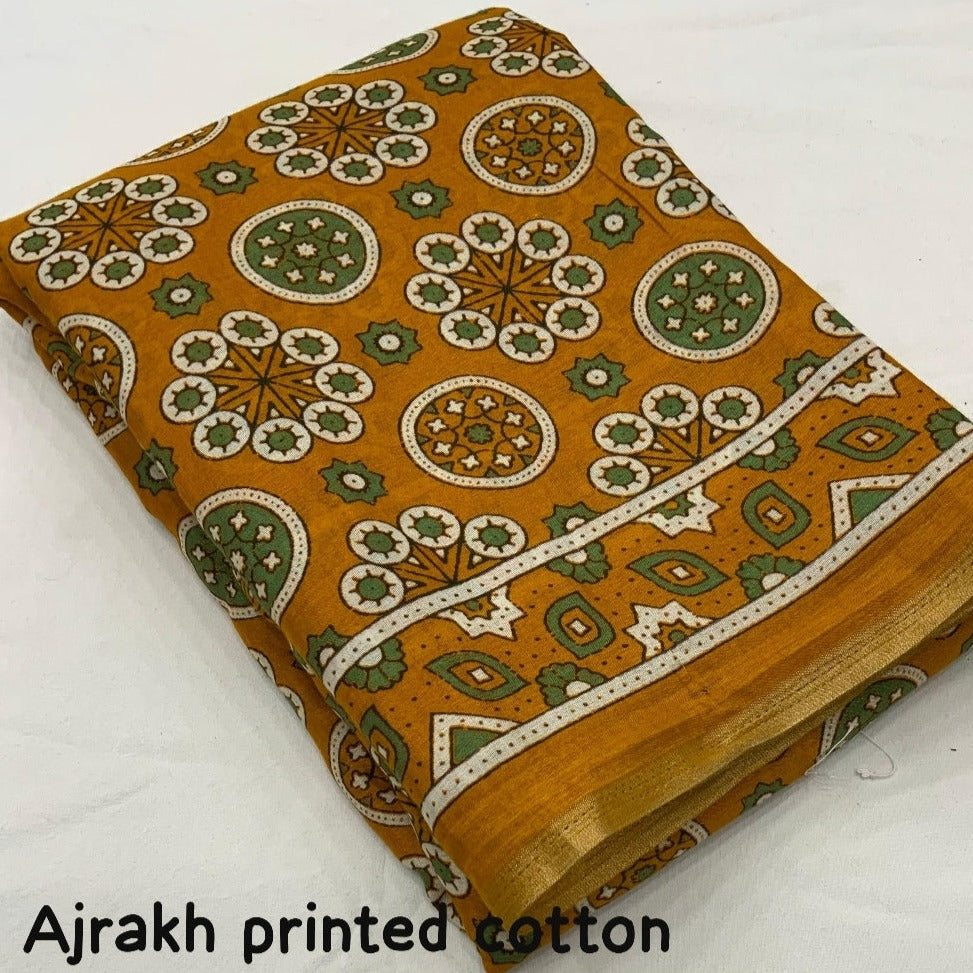 Ajrak cotton Saree