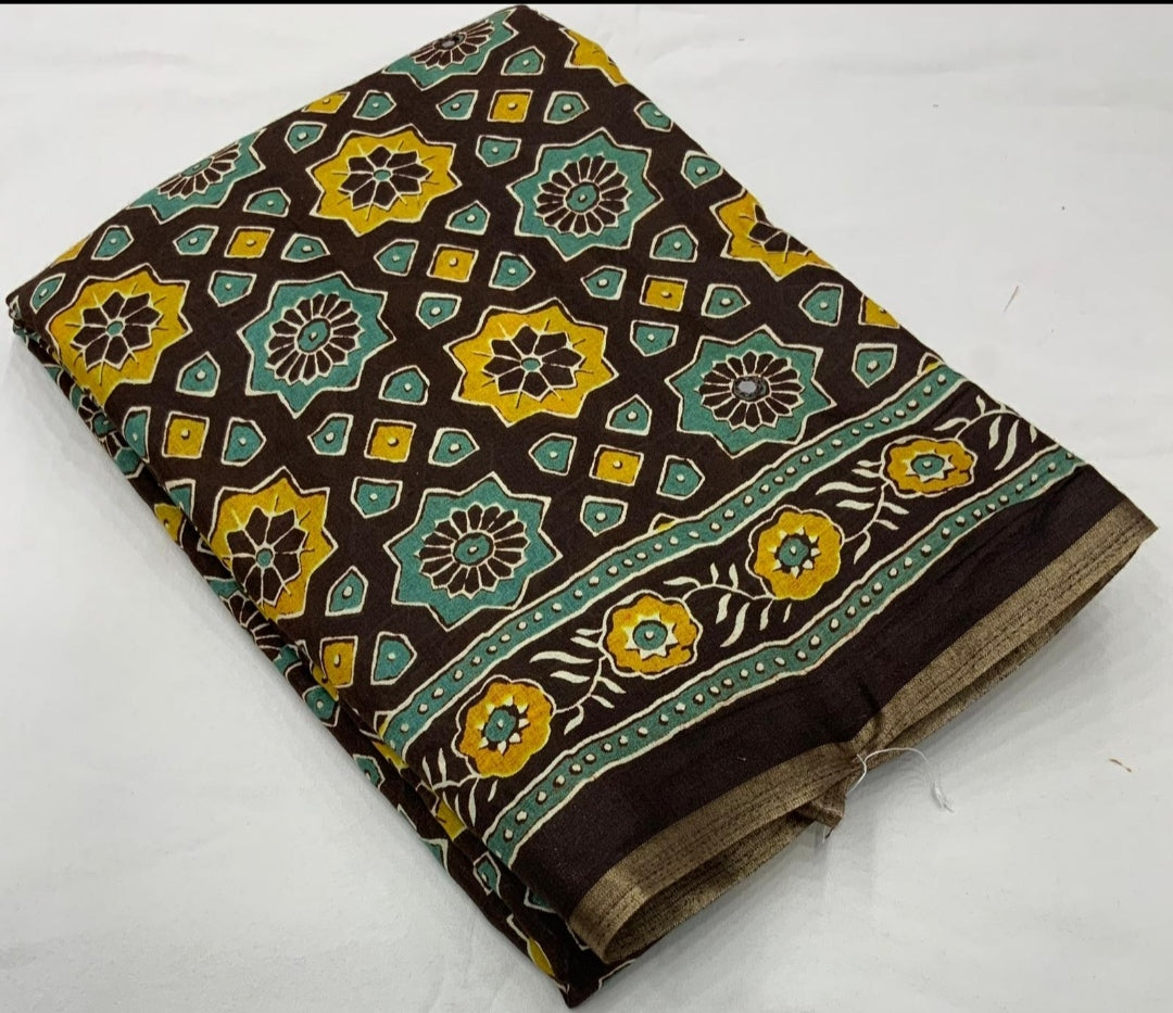 Ajrak cotton Saree