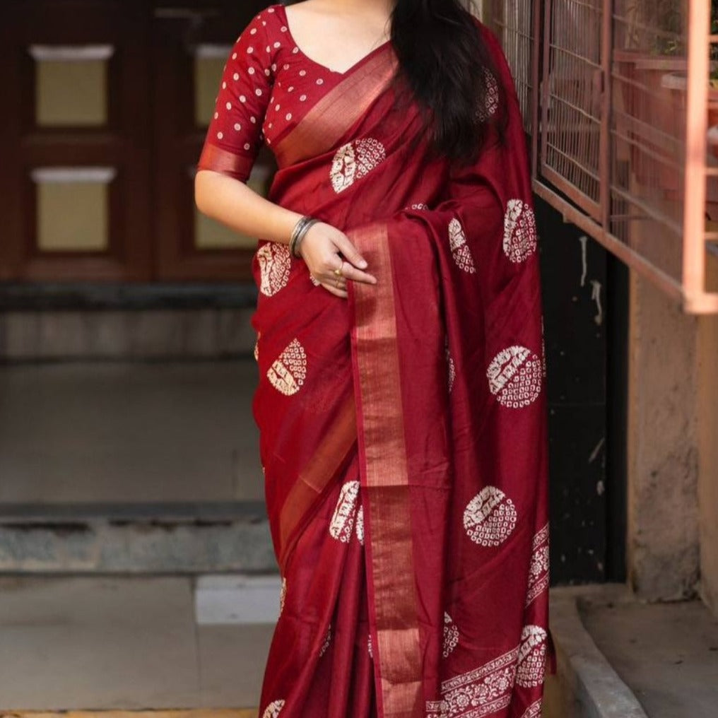 Mustard cotton crape Saree