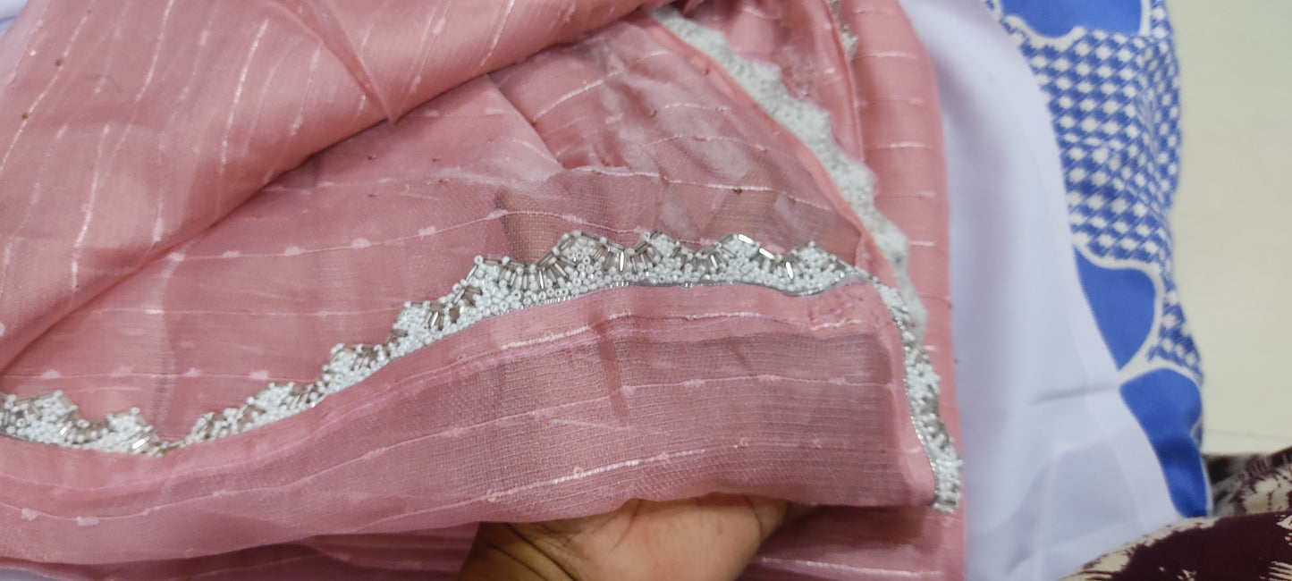 Kaddhi linen saree