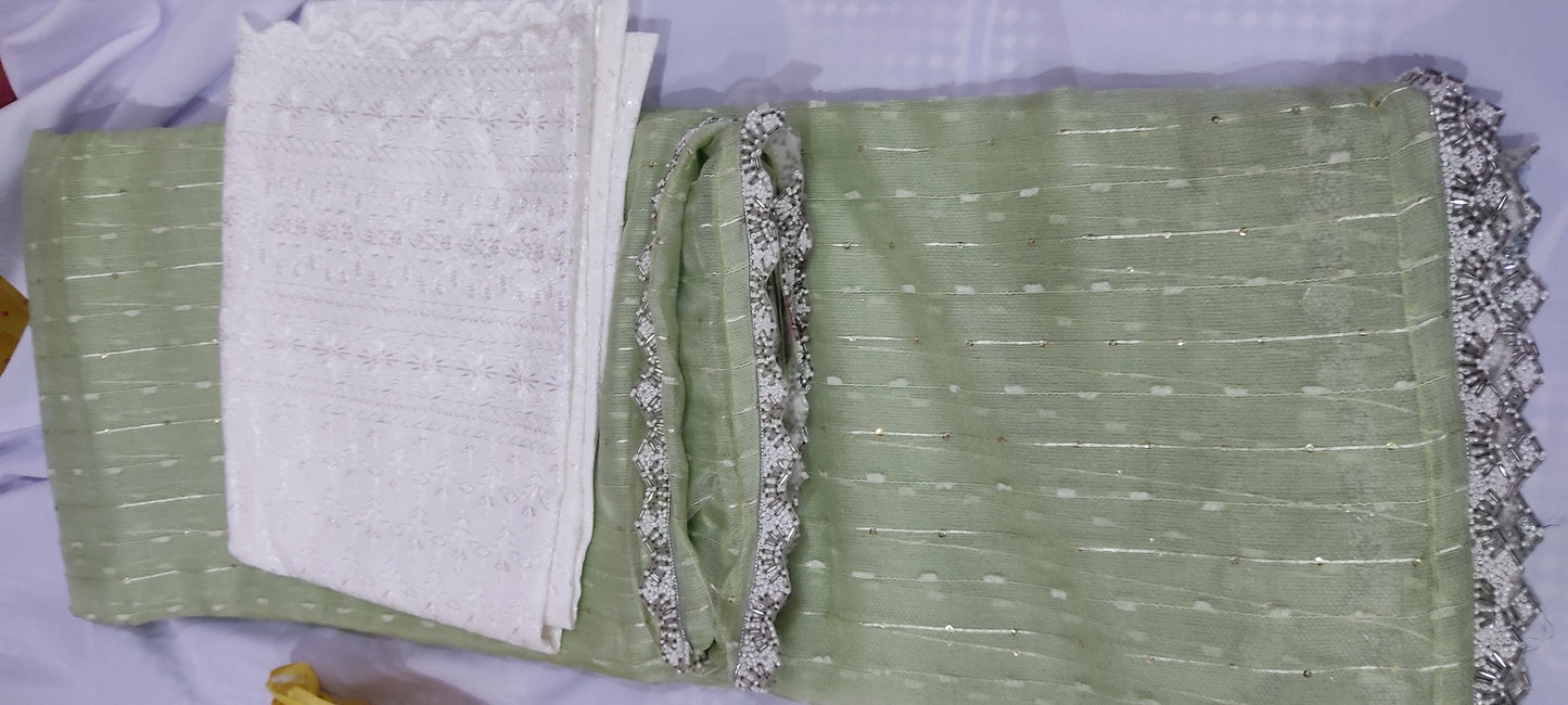 Kaddhi linen saree